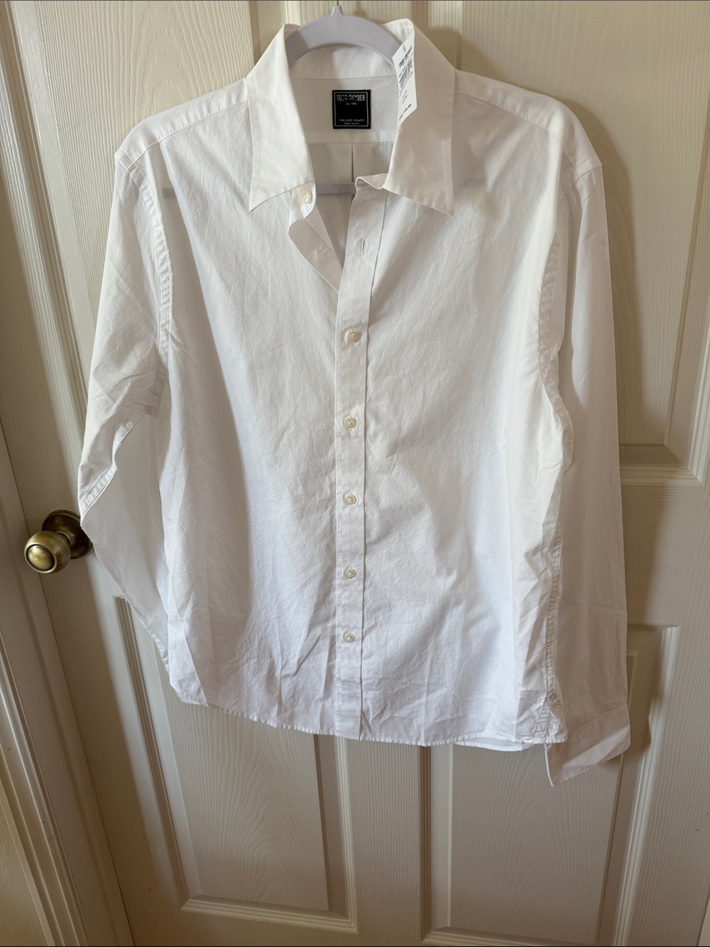 Todd Snyder White Poplin Point Collar LS Shirt Sz M.  New. Box55
